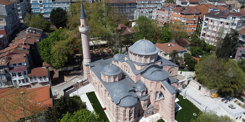 An image of Chora Church, the Byzantine church with remarkable mosaics and frescoes.