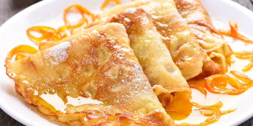 The best food in Paris is the delicious crêpes filled with sweet or savoury fillings at the café.