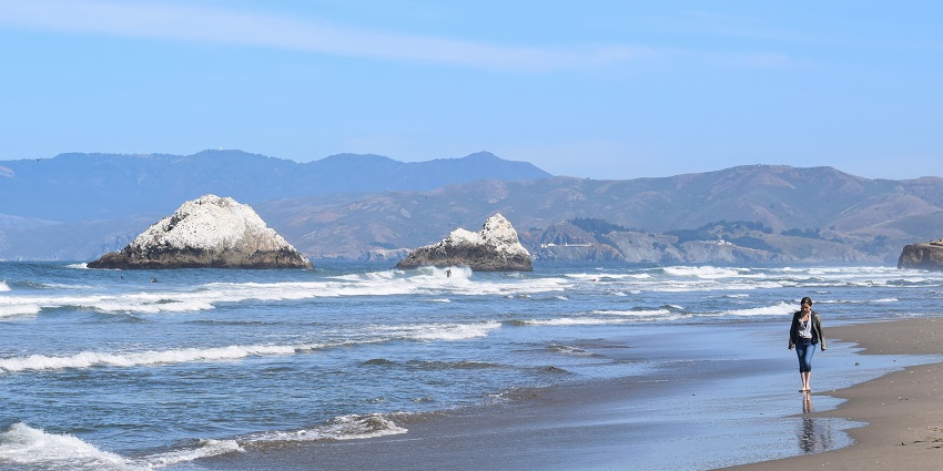 Family-friendly beach with calm waters and scenic seaside views.
