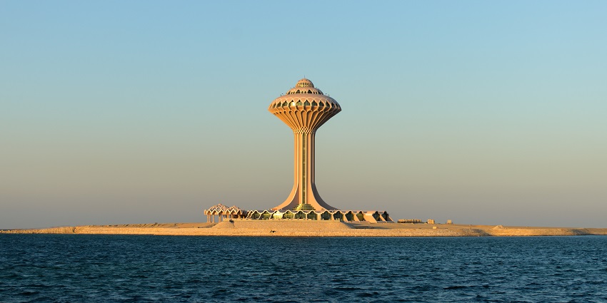 Scenic waterfront promenade offering stunning views of the Arabian Gulf.