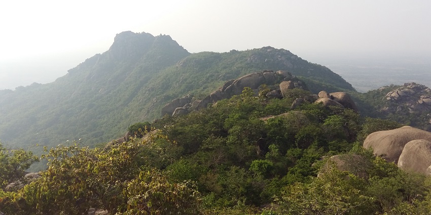 An image of Deoghar's Trikut mountains, a blend of nature and peace.