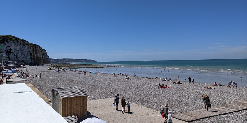Image of Dieppe beach - Paris beaches feature scenic cliffs and a fishing harbor
