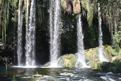 The Duden Waterfalls Antalya is surrounded by lush greenery and trails in turkey.