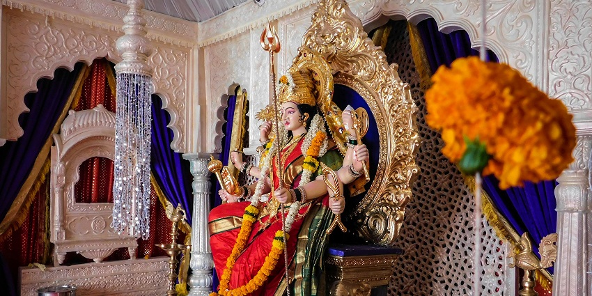 Revered Hindu temple dedicated to Goddess Durga’s strength and power.