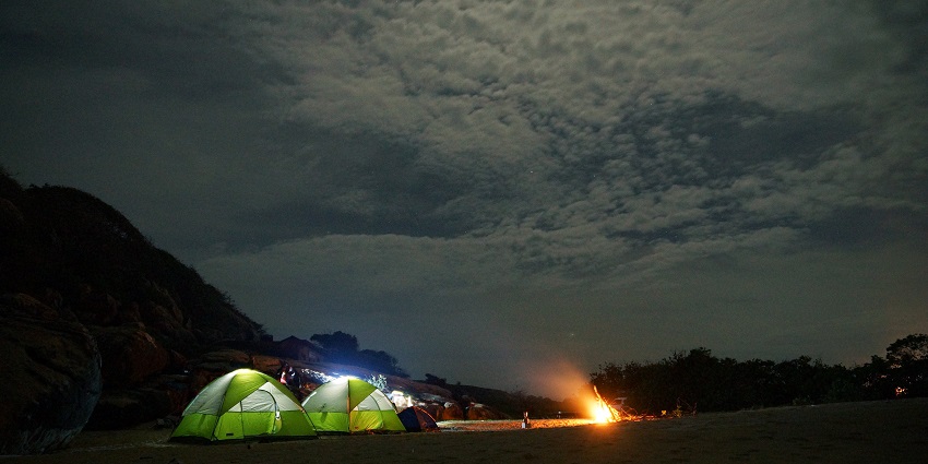 Sustainable camping experience promoting environmental conservation and nature appreciation
