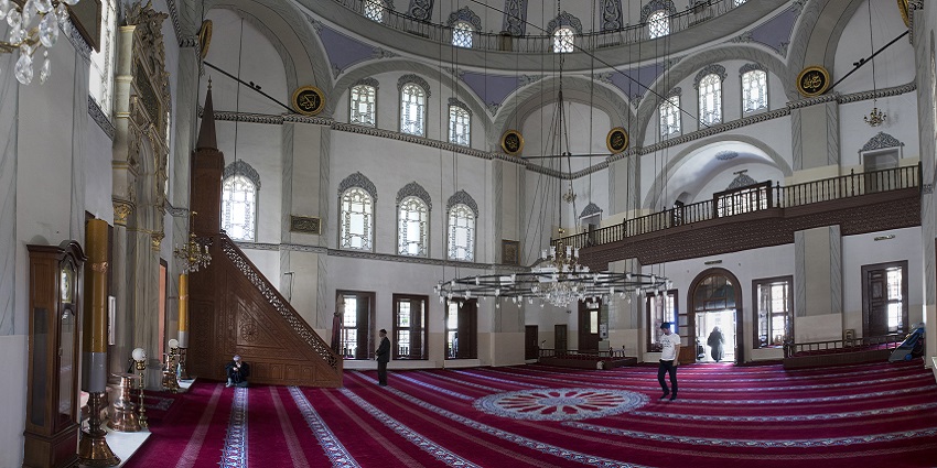 Devotees entering and praying at Emir Sultan Mosque in Melbourne, Australia