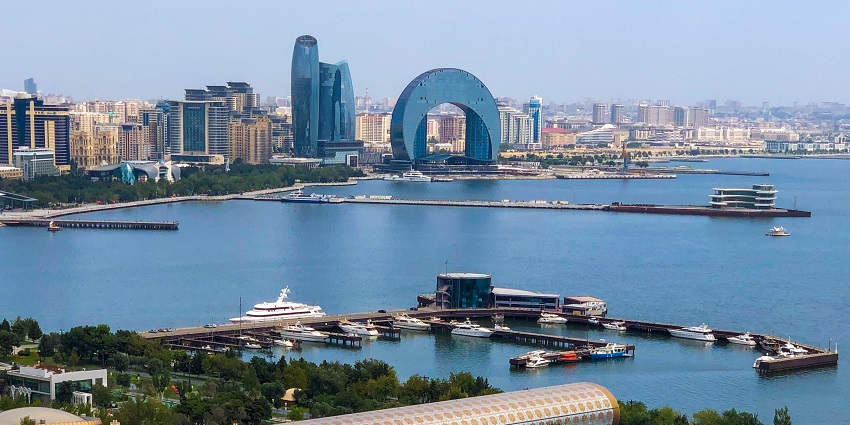 Observation wheel offering breathtaking views of Baku’s skyline and Caspian Sea.