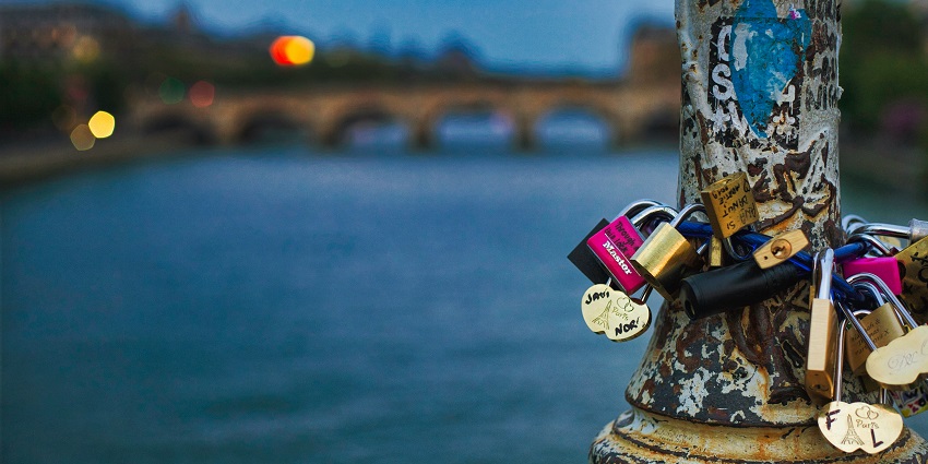 Enjoy breathtaking sunset views Pont des Arts also known as the Love Lock Bridge.