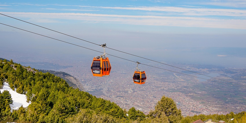Things to see in Antalya include the coastline and mountains from the cable car.