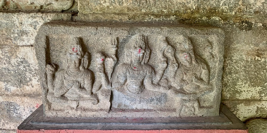 A picture of the 9th to 13th-century temple artwork displayed at the Nehru Children's Museum.