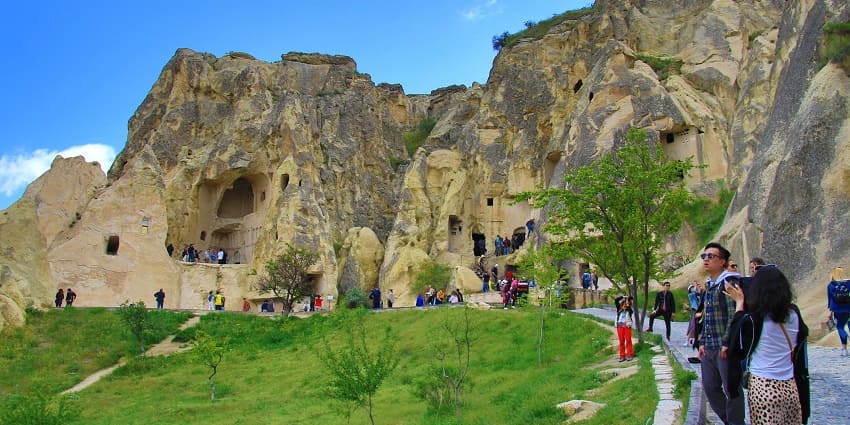 Things to do in Cappadocia include exploring the ancient rock-cut churches and frescoes.