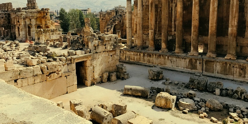 Visit monumental temples in Baalbek, Lebanon with stunning historical significance.