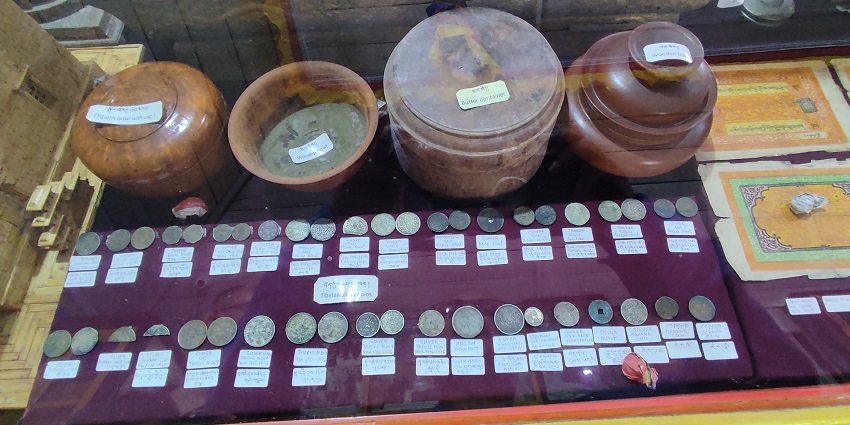 An image of exhibits at the museum adjacent to Geden Tharpa Choling Monastery.