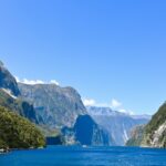 The mesmerising lakes and fjords of the scenic Fiordland National Park in New Zealand.