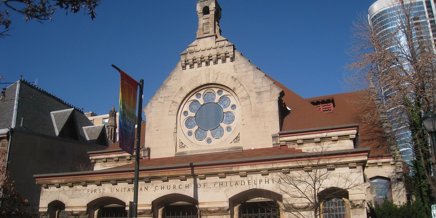 An image of a church similar to First Unitarian Church, a famous place near Einstein brain in museum
