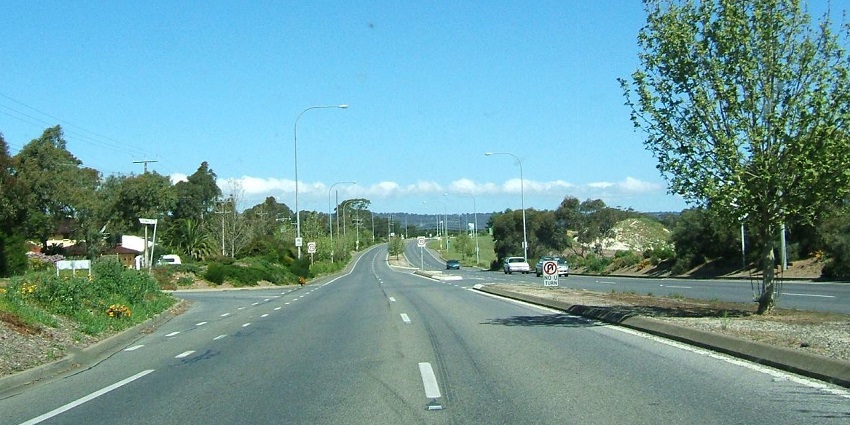 The road that leads to Flagstaff Hills located near the Bay of Islands in New Zealand
