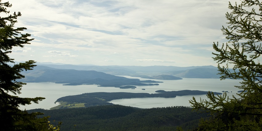 An image of Flathead Lake, a famous tourist destination.