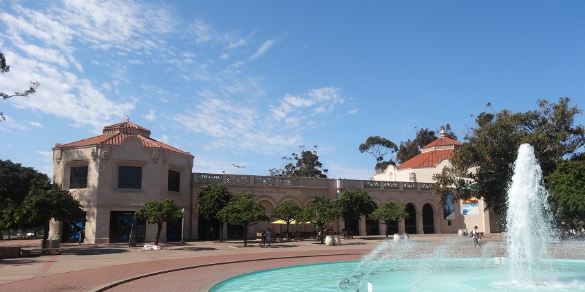 An image of the landscape view of the Fleet Science Center situated near the Zoological Park