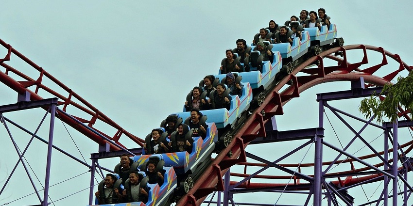 A thrilling view of Drizzling Land, a top thing to do in Ghaziabad for family fun.