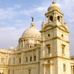 An image of a wondrous stone structure consisting of domes and spires in Kolkata.