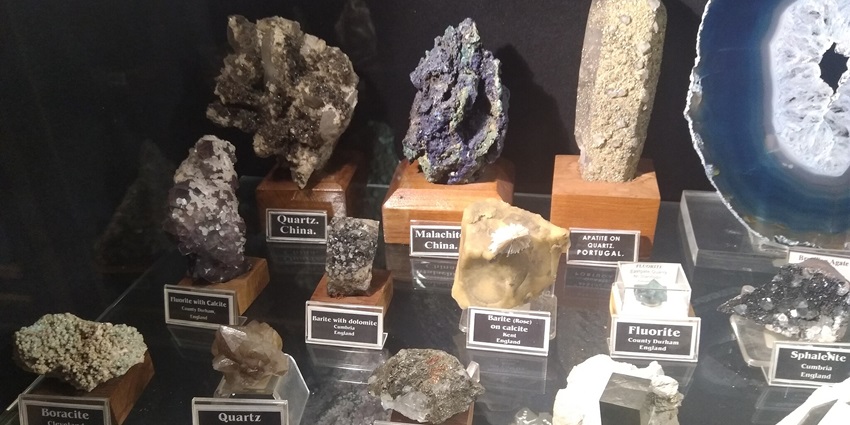 Minerals on the display in the museum, offering an educational experience