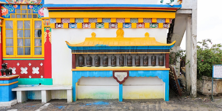 A tranquil view of Ghoom Monastery, known for its calmness.
