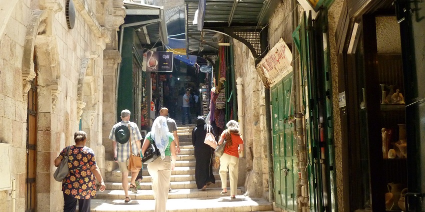 Historical walk tracing Jesus' path to crucifixion through Jerusalem.