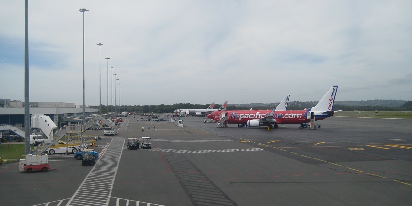 Aeroplanes waiting at the famous Gold Coast Airport which is situated at Coolangatta.