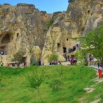 Goreme Open Air Museum features churches and Byzantine frescoes in Cappadocia.