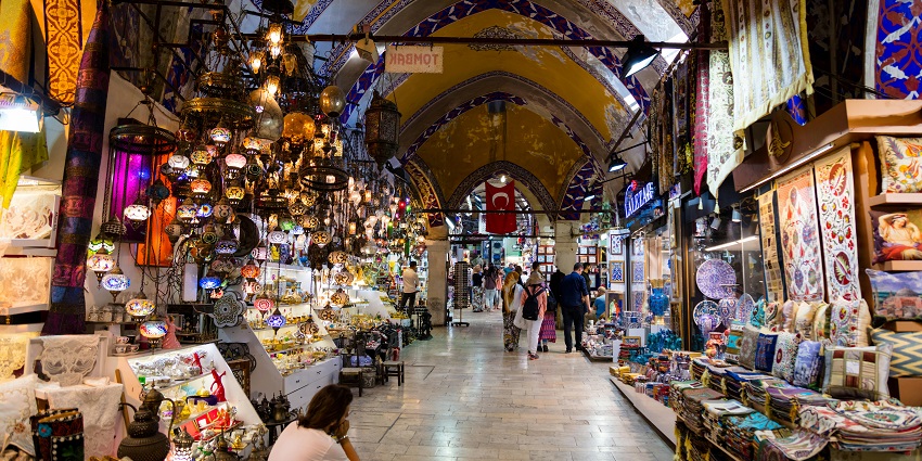 The Grand Bazaar is the best place for shopping in Turkey, which is known for shops, antiques
