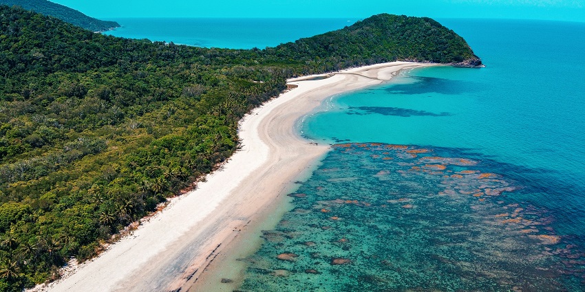 A view of Great Barrier Reef near, one of the most incredible natural wonders in the world.