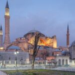 Hagia Sophia Mosque with stunning mosaics, arches, and history.