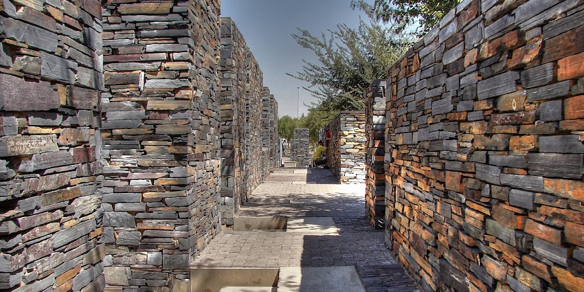Walls of the historic Hector Pieterson Museum in Soweto in the city of South africa