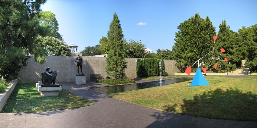 A view of Hirshhorn Museum, the National Museum of Modern Art at the Smithsonian