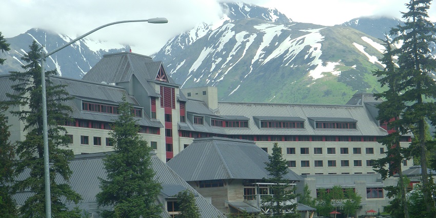 An image of the Hotel Alyeska, one of the best places for Valentine's Day in Alaska.