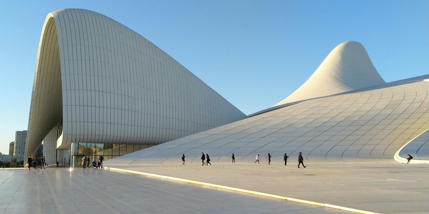 Beautiful image of the marvellous architecture in the city of Baku near the Jinn Mosque