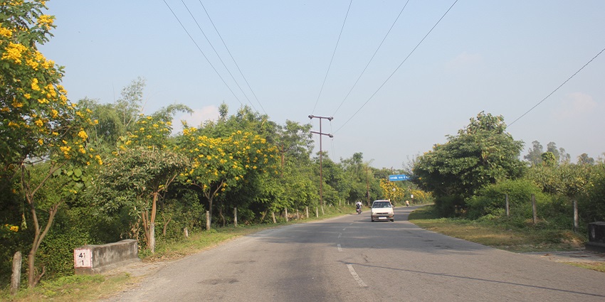 Uttarakhand road leading to the main destination.