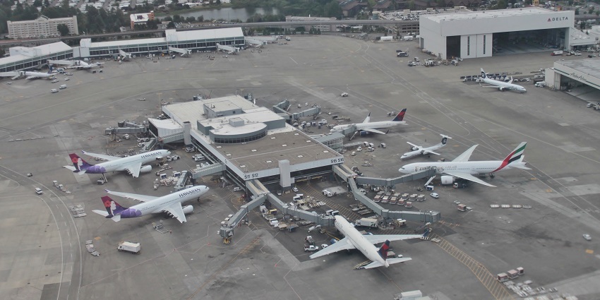 An image of Seattle-Tacoma International Airport, Seattle, showcasing modern infrastructure.