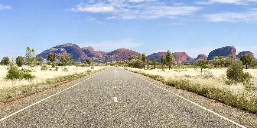 Uluru Kata Tjuta National Park can be reached by private vehicles and public transport