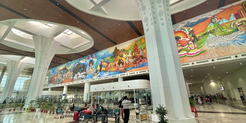 The Dehradun airport has a modern design and spacious terminals