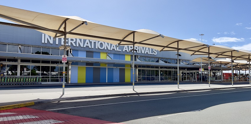 the lobby at Gold Coast Airport near Coolangatta Beach in Australia