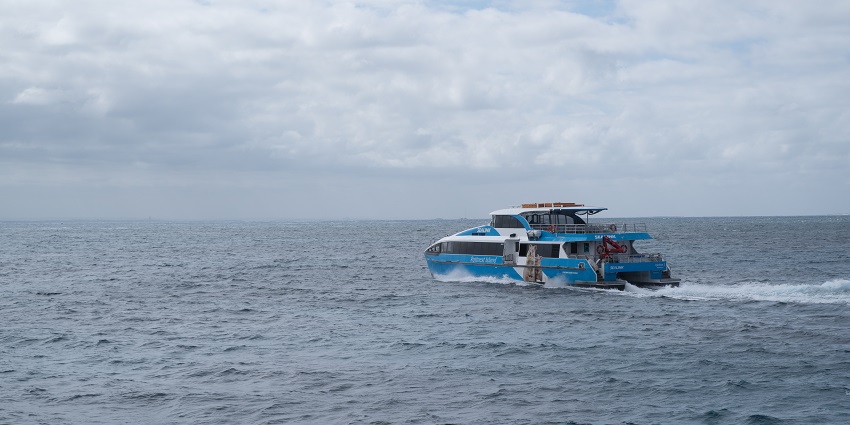 Ferry boats at Rottnest Island’s terminal, offering easy access.