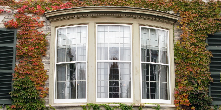 An image of the window of the George Eastman House, a popular tourist spot in Rochester.