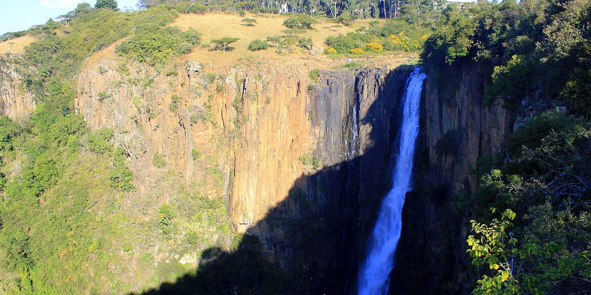 A candle shaped waterfall in South Africa, Howick Falls.