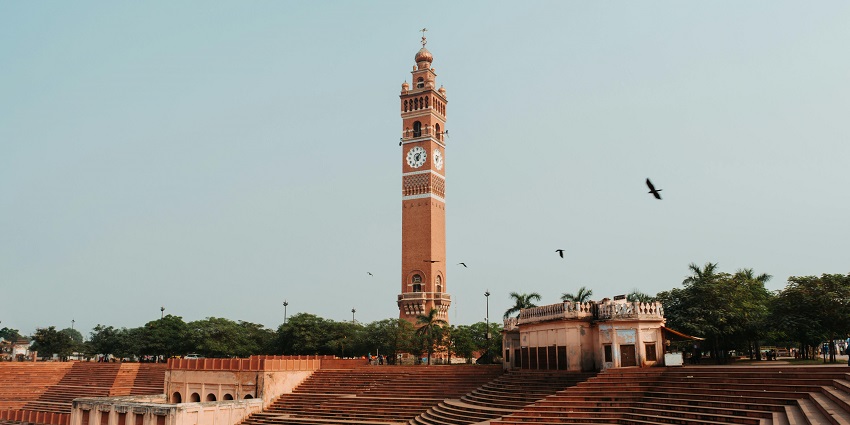 the iconic hussainabad clock tower near lucknow within 50 km for travellers to visit.