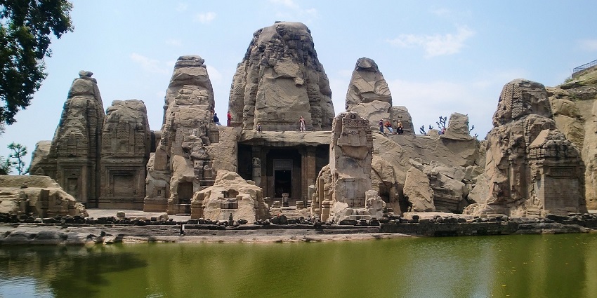 An image of A Hindu temple carved into a large rock is one of the temples in Toronto.