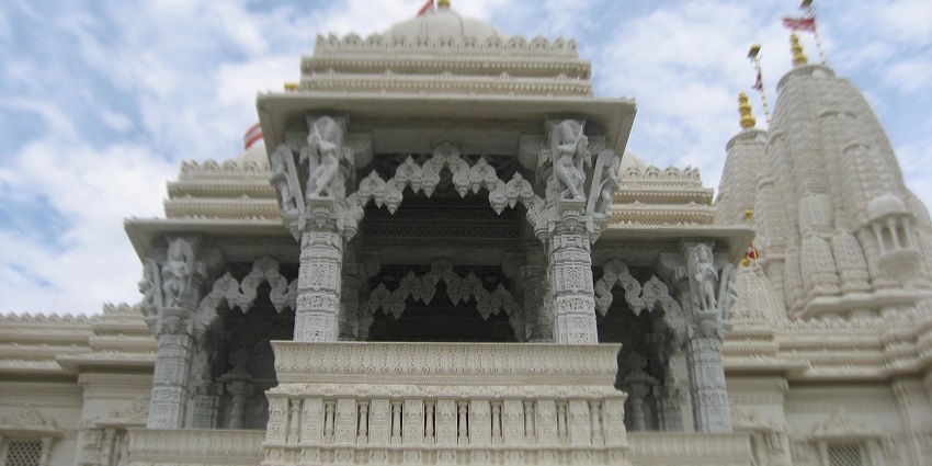 An image of the inside of a temple, similar to one which is in one of the temples of Canada.