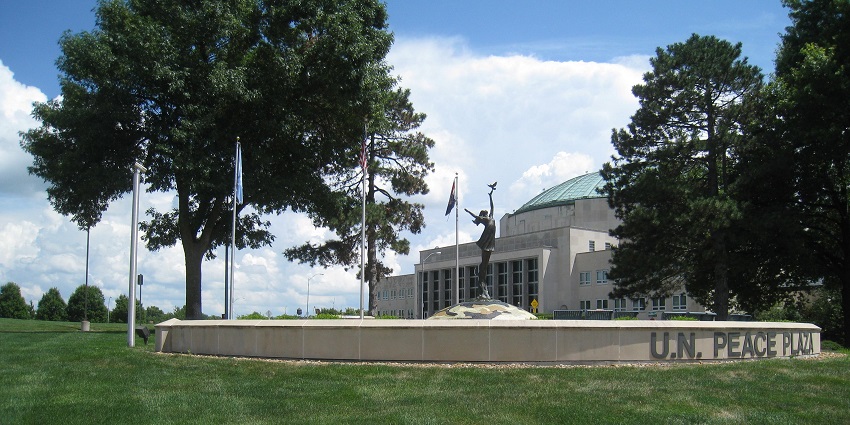 A view of a statue in the park, a popular destination near NASA Museum, Houston.