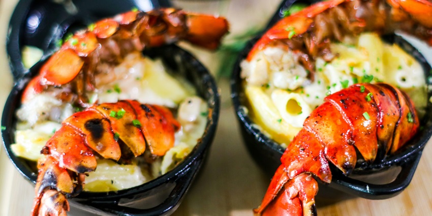 A glimpse of a tantalising lobster roll, one of the famous dishes of the region.