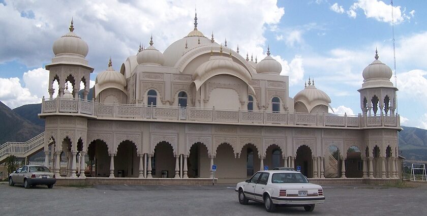 An Iskcon temple in Australia built in a serene location.